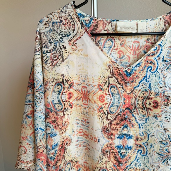Chico’s Brit Mixed Paisley Top - Picture 4 of 6